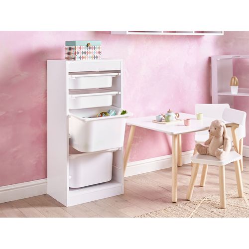 Étagère Avec 4 Bacs De Rangement Tobin Blanc