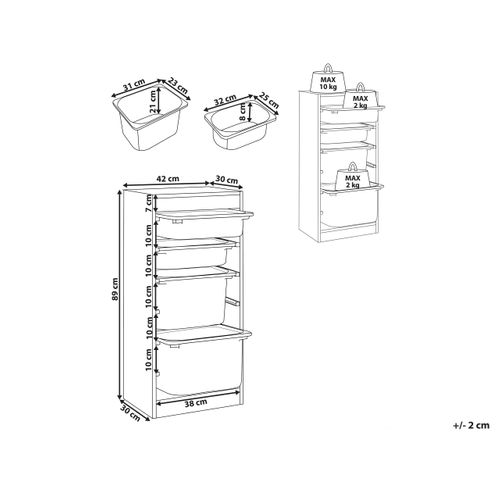 Étagère Avec 4 Bacs De Rangement Tobin Blanc
