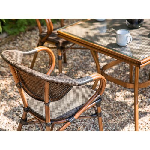 Salle à Manger De Jardin 4 Places Caspri Ii Métal Gris