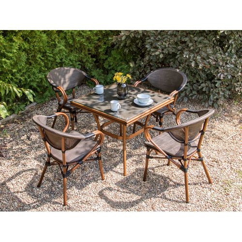 Salle à Manger De Jardin 4 Places Caspri Ii Métal Gris