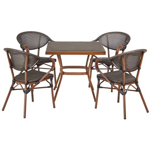 Salle à Manger De Jardin 4 Places Caspri Ii Métal Gris