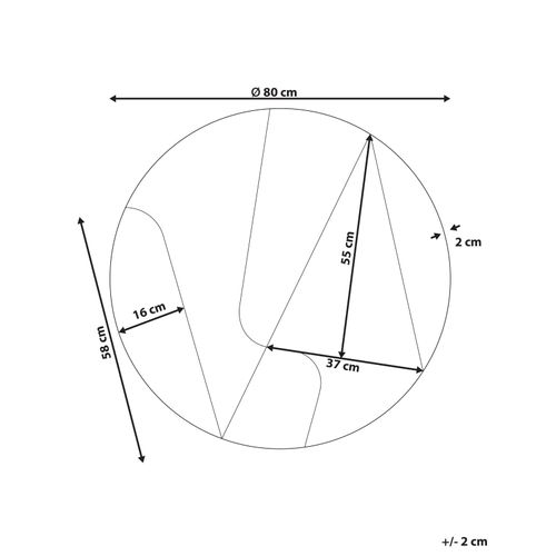 Miroir Trouville 80 Cm 80 Cm Noir/doré