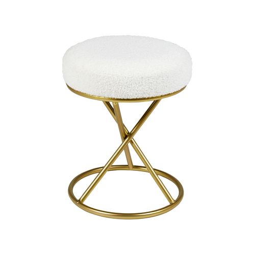 Repose-pied Presho Bouclé Blanc Cassé