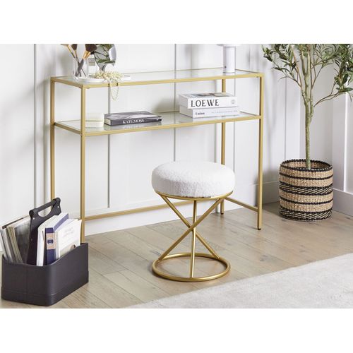 Repose-pied Presho Bouclé Blanc Cassé