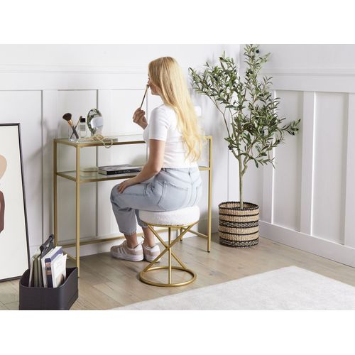 Repose-pied Presho Bouclé Blanc Cassé