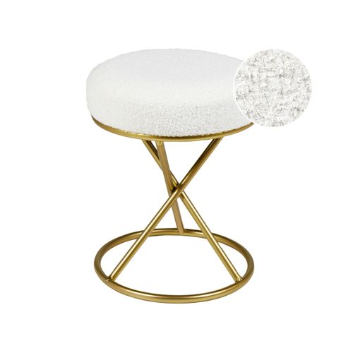 Repose-pied Presho Bouclé Blanc Cassé