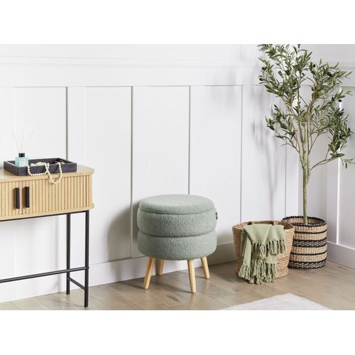 Tabouret De Rangement Okaton Bouclé Vert
