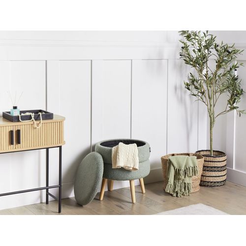 Tabouret De Rangement Okaton Bouclé Vert