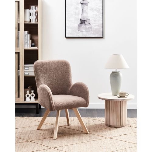 Fauteuil Bjarn Bouclé Marron