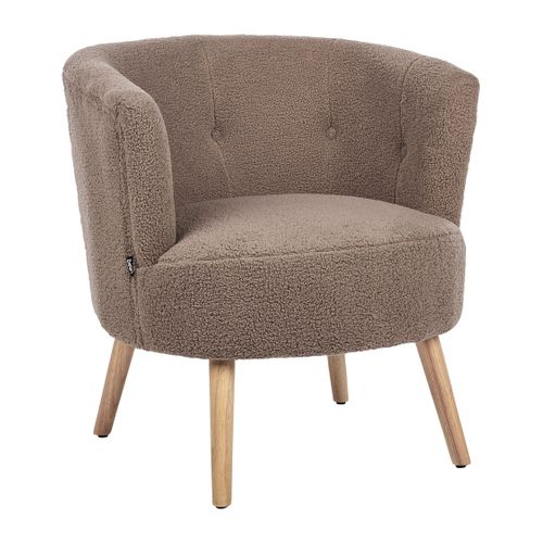 Fauteuil Odenzen Bouclé Marron