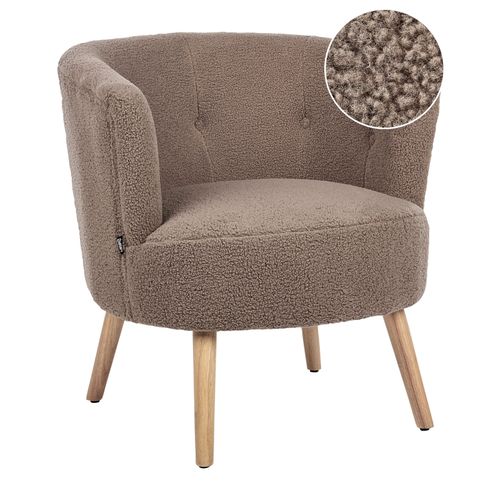 Fauteuil Odenzen Bouclé Marron
