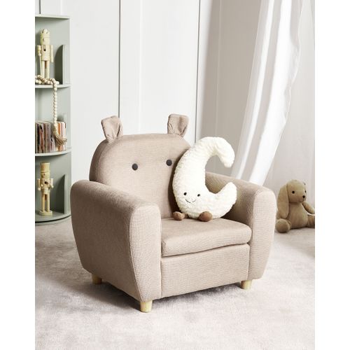 Fauteuil Pour Enfants Hippopotame Maribo Tissu Taupe