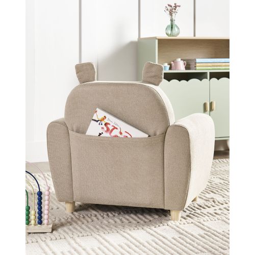 Fauteuil Pour Enfants Hippopotame Maribo Tissu Taupe