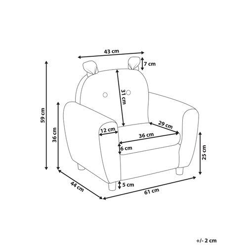 Fauteuil Pour Enfants Hippopotame Maribo Bouclé Marron