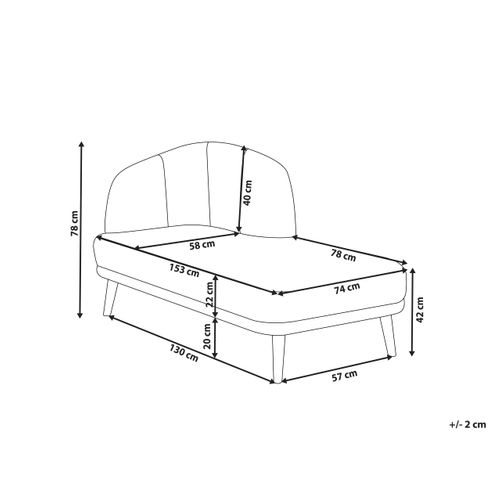 Méridienne Côté Gauche Tanlay Tissu Marron Clair