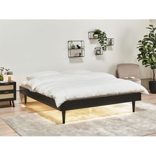 Lit Avec LED Toucy 160 X 200 Cm Noir