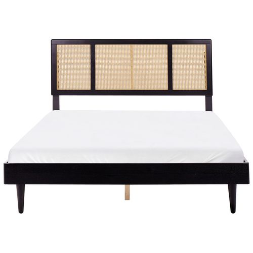 Lit Avec LED Rotin Auray 160 X 200 Cm Noir