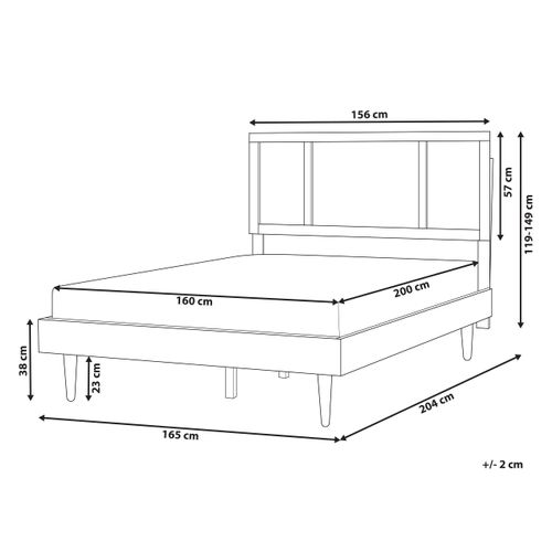 Lit Avec LED Rotin Auray 160 X 200 Cm Noir