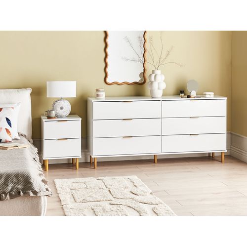 Table De Nuit à 2 Tiroirs Walpole Blanc