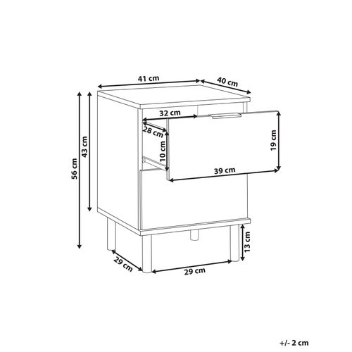 Table De Nuit à 2 Tiroirs Walpole Blanc