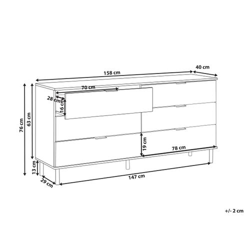 Commode à 6 Tiroirs Walpole Blanc