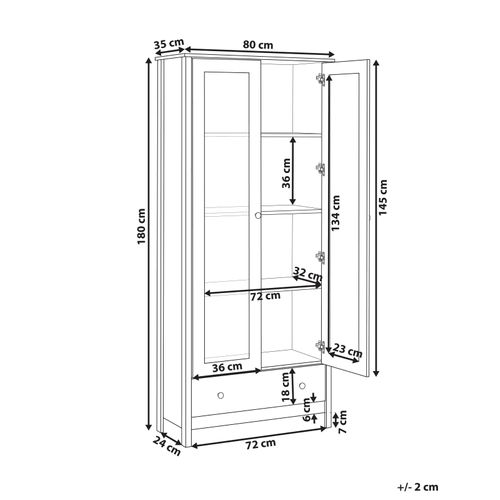 Vitrine En Verre Nornalup 80 Cm Blanc