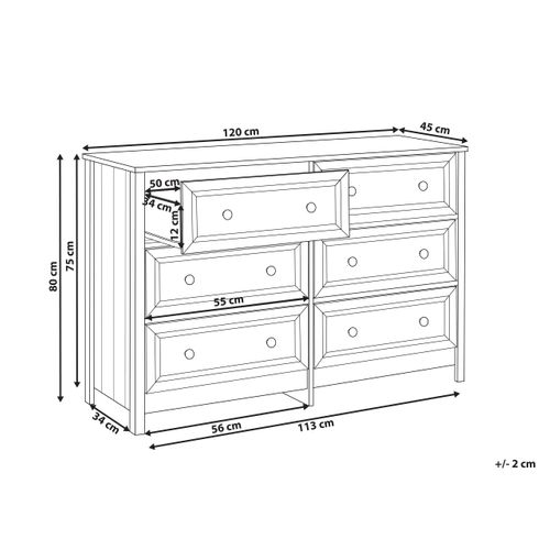 Commode à 6 Tiroirs Hazelvale Blanc