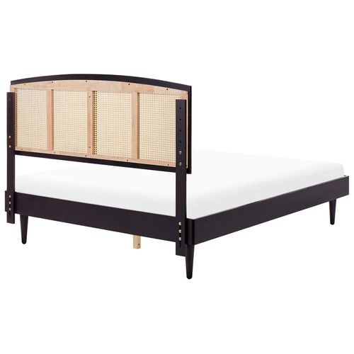 Lit Avec LED Rotin Varzy 160 X 200 Cm Noir