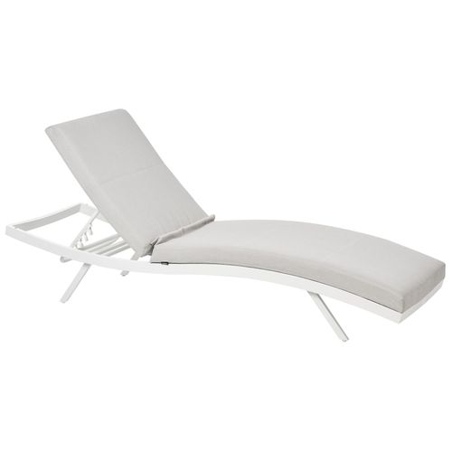 Lot De 2 Transats Avec Coussins Amelia Métal Gris Clair