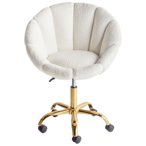 Chaise De Bureau Annabelle Bouclé Blanc