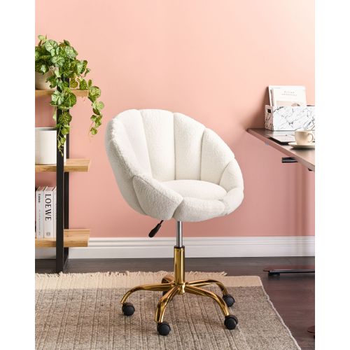 Chaise De Bureau Annabelle Bouclé Blanc