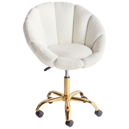 Chaise De Bureau Annabelle Bouclé Blanc