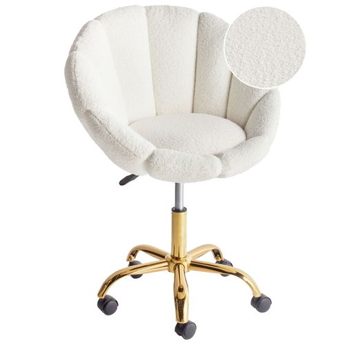 Chaise De Bureau Annabelle Bouclé Blanc