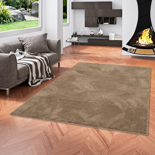 Tapis à Poils Longs Silky 200x290cm Taupe