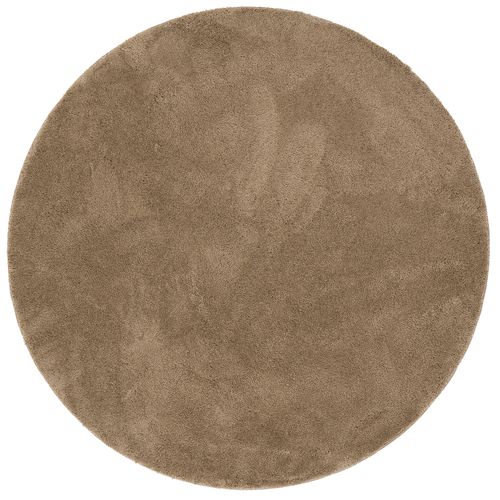 Tapis à Poils Longs Silky Rond 160cm Taupe