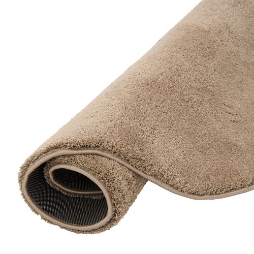 Tapis à Poils Longs Silky Rond 160cm Taupe