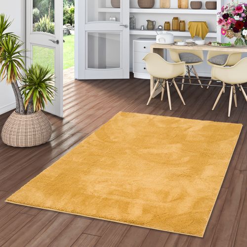 Tapis à Poils Longs Silky 80x150cm Jaune