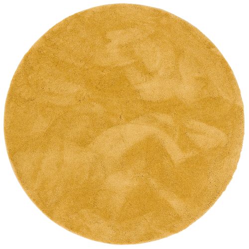 Tapis à Poils Longs Silky Rond 200cm Jaune