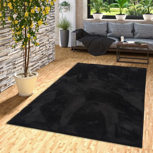 Tapis à Poils Longs Silky 120x170cm Noir