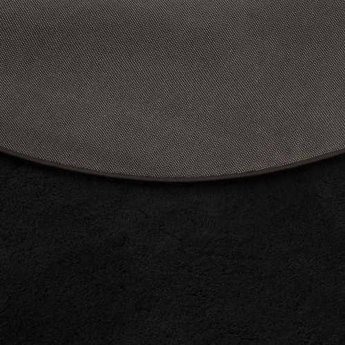 Tapis à Poils Longs Silky Rond 120cm Noir