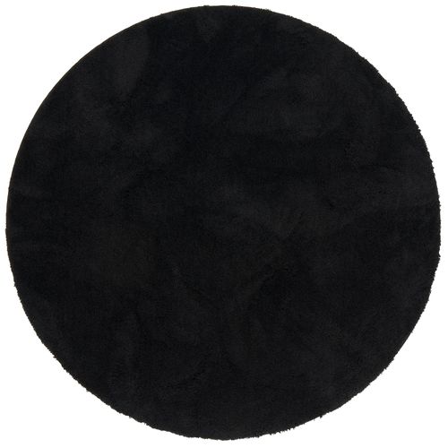 Tapis à Poils Longs Silky Rond 160cm Noir