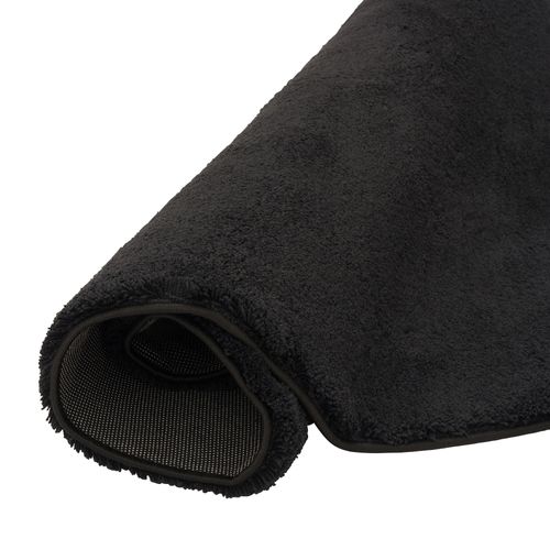 Tapis à Poils Longs Silky Rond 200cm Noir