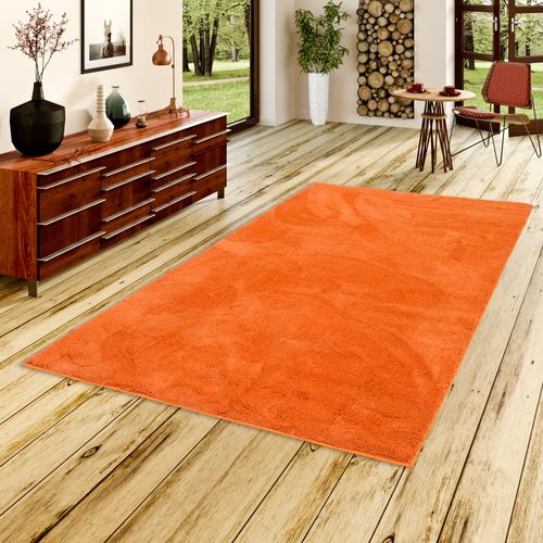 Tapis à Poils Longs Silky 200x290cm Orange
