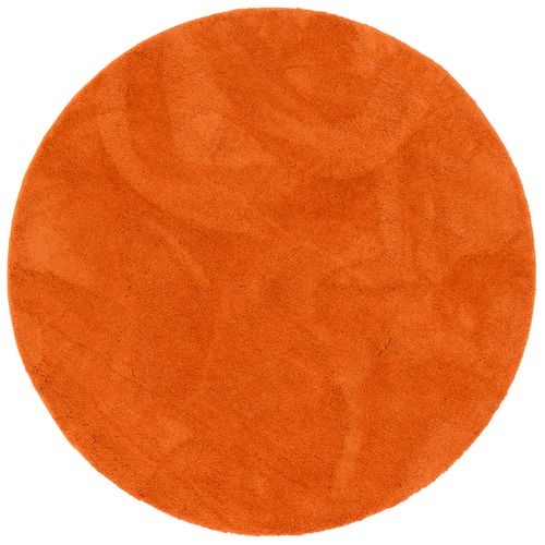 Tapis à Poils Longs Silky Rond 120cm Orange