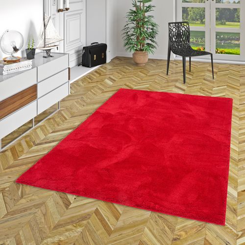 Tapis à Poils Longs Silky 200x290cm Bordeaux