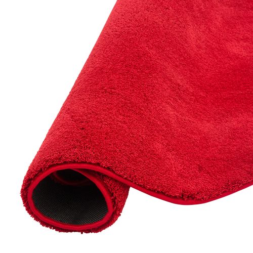 Tapis à Poils Longs Silky Rond 160cm Bordeaux