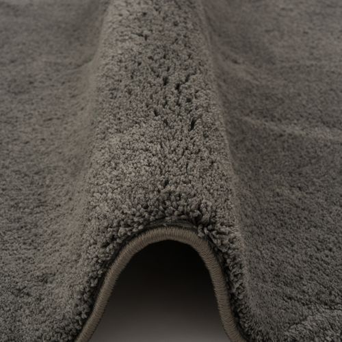 Tapis à Poils Longs Silky Rond 120cm Anthracite