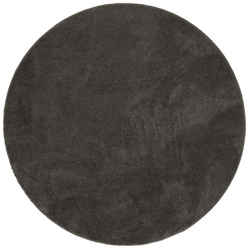 Tapis à Poils Longs Silky Rond 120cm Anthracite