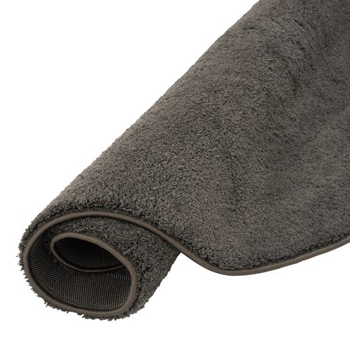 Tapis à Poils Longs Silky Rond 160cm Anthracite