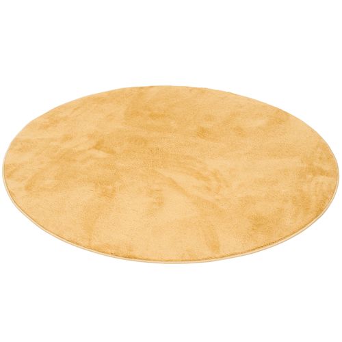 Tapis à Poils Longs Melia Rond 120cm Jaune